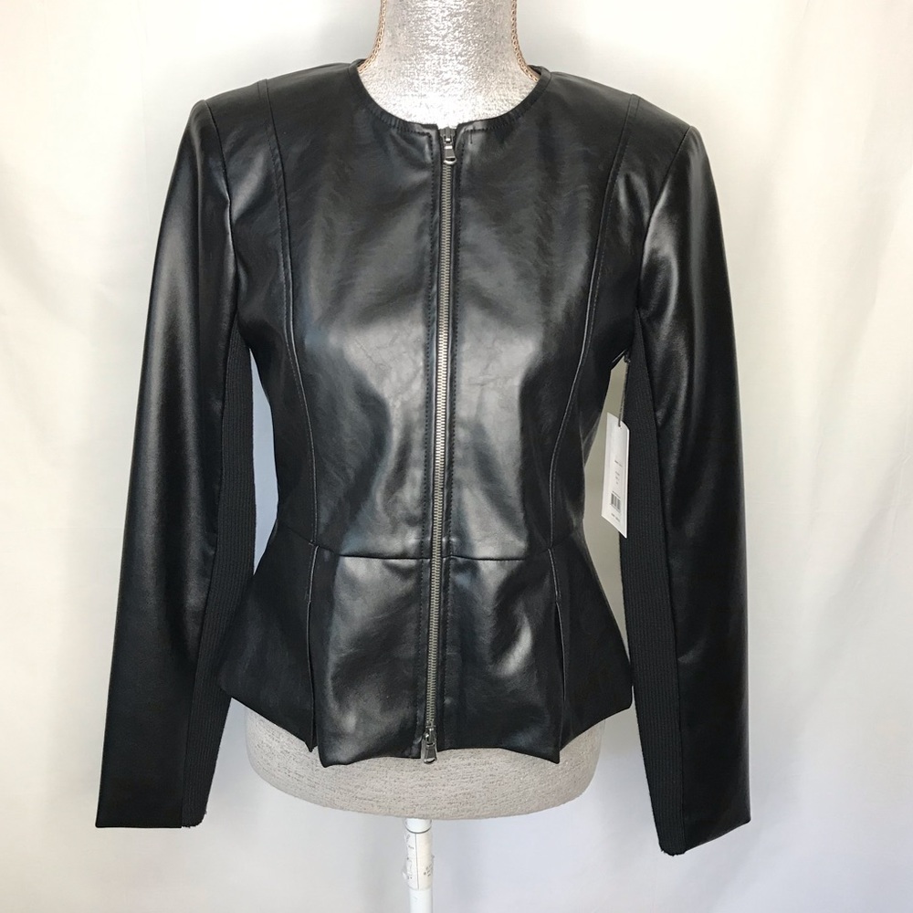 🥂SOLD🥂 BAILEY 44 Avery Vegan Leather Peplum Jacket NWT - Picture 10 of 16